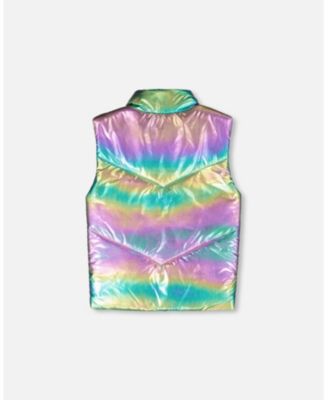 Girls' Quilted Mid-Season Sleeveless Vest Metallic - Big Kid