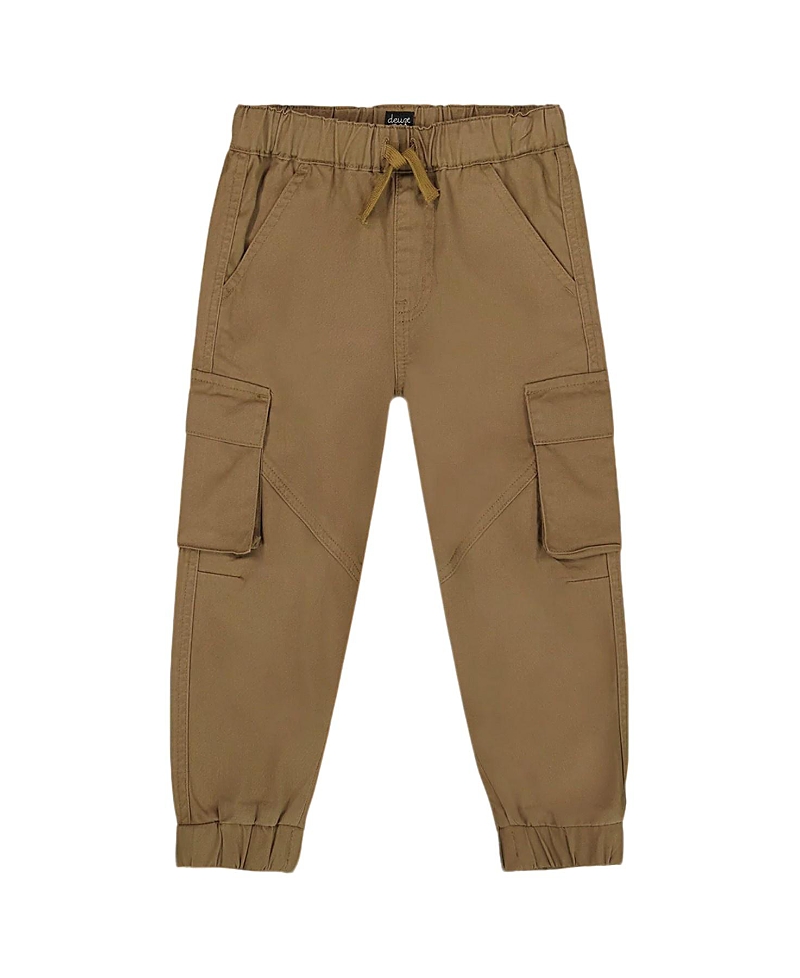 Deux Par Deux Boys' Twill Jogger Cargo Pants - Baby In Brown