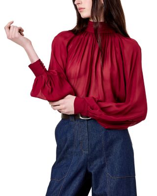Solene Mock Neck Draped Top