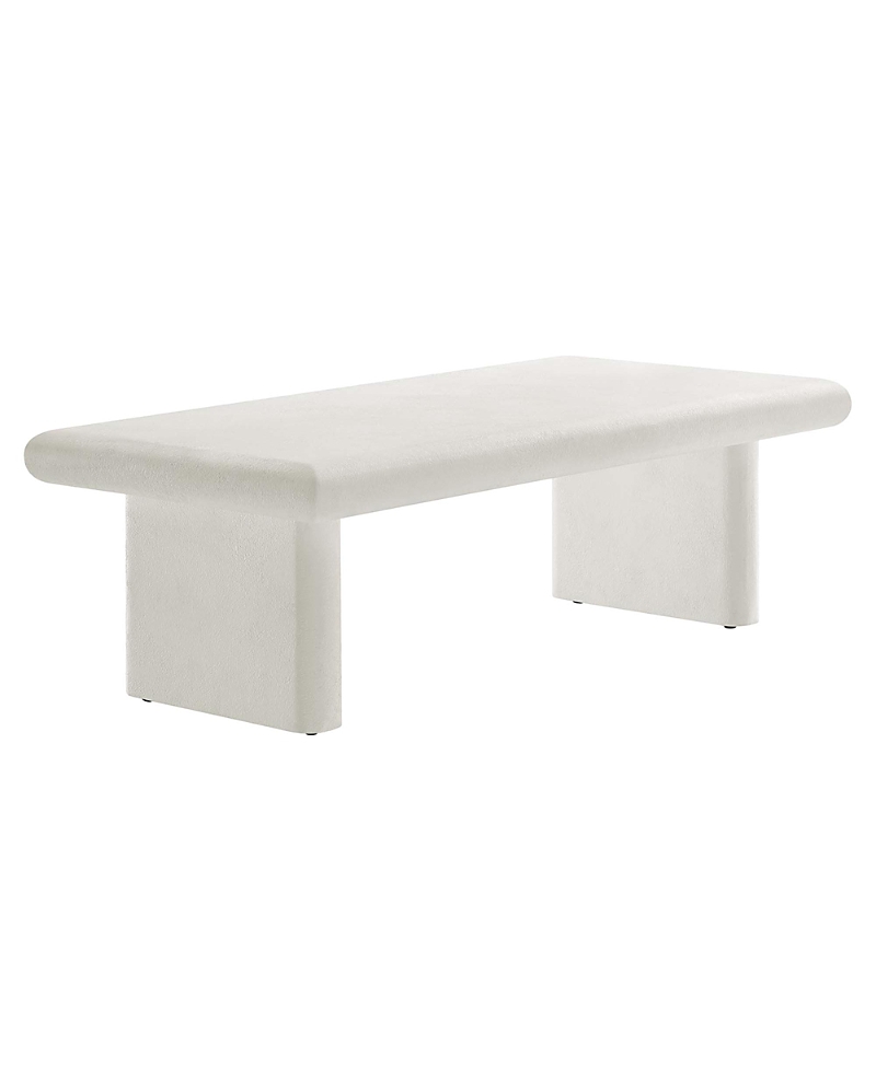Modway Relic Concrete Textured Coffee Table In White