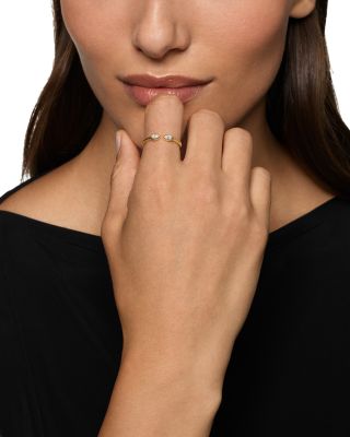 Petite Modern Renaissance&reg; Open Pear Ring in 18K Yellow Gold with Diamonds, 3.7mm