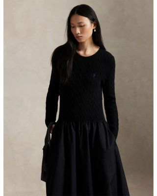 Cable Knit Poplin Dress