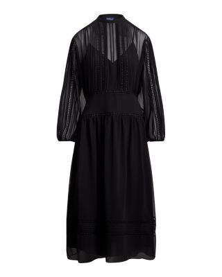 Lace Trim Georgette Dress