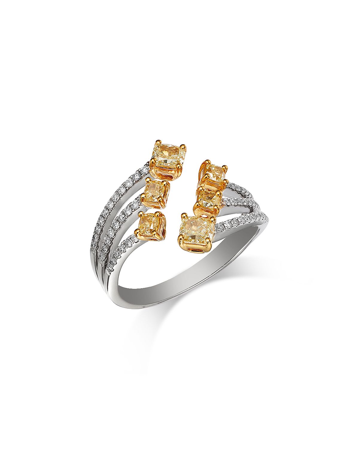 Bloomingdale's Fine Collection Yellow & White Diamond Open Ring