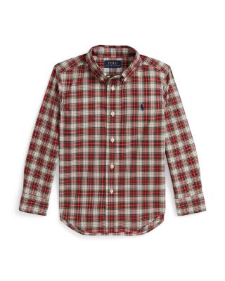 Boys' Plaid Cotton Poplin Shirt - Little Kid