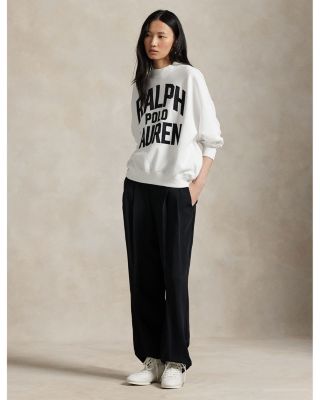 Satin Logo Fleece Crewneck Sweatshirt