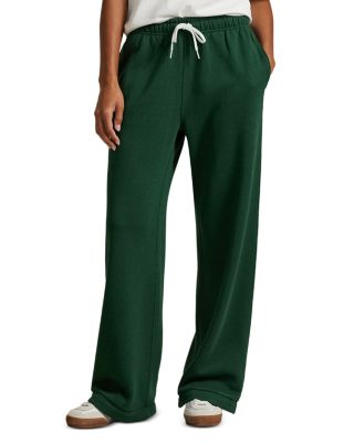 Drawstring Fleece Wide Leg Sweatpant