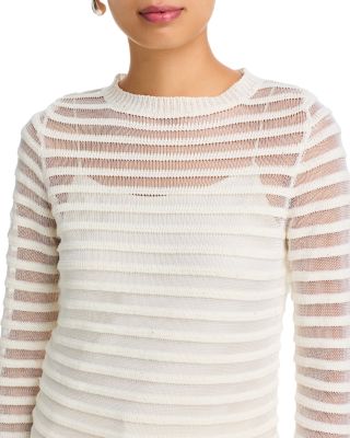 Maglia Scollo Barca Sheer Striped Sweater