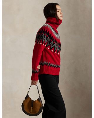 Fair Isle Wool Blend Turtleneck Sweater