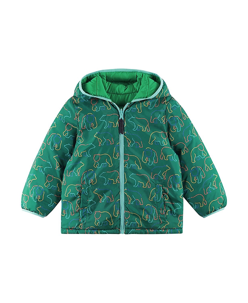 Andy & Evan Boys' Bear Print Reversible Puffer Jacket - Little Kid, Big Kid In Green