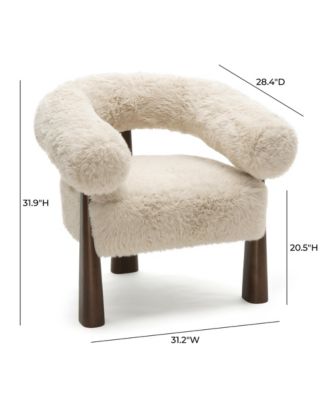Spara Straight Faux Leather Shearling Accent Chair