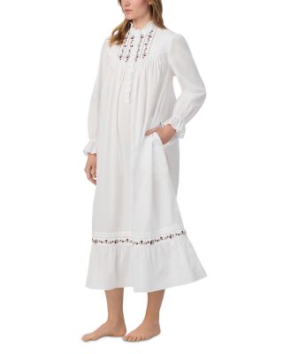 Long Sleeve Cotton Lawn High Neck Nightgown