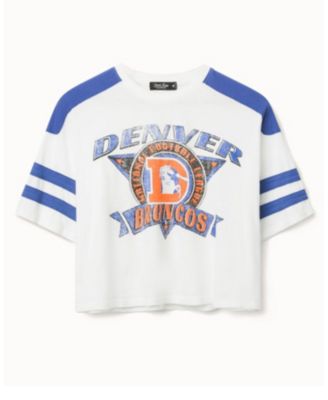 Women's NFL Denver Broncos Striped Crop Tee