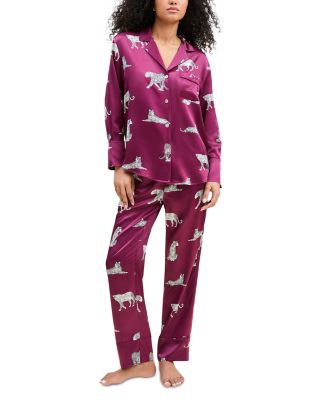 Silk Merlot Panther Pajama Set