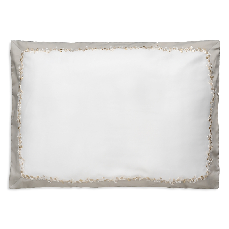 Dea Luxury Linens Incanto Embroidery Standard Sham In Gray