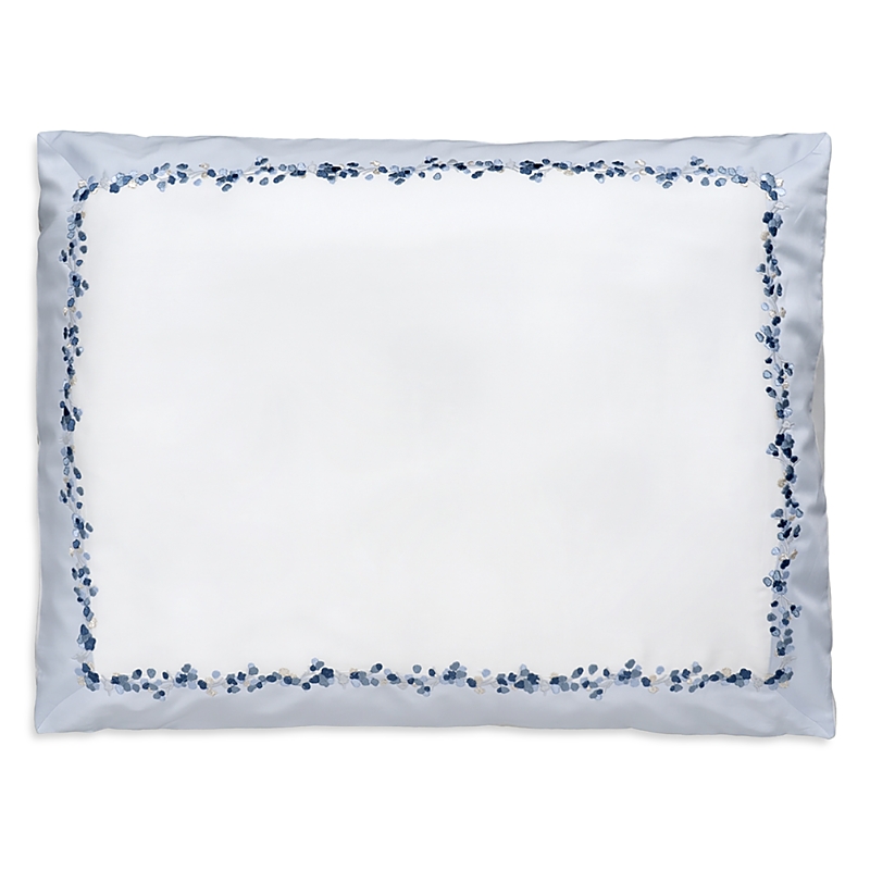 Dea Luxury Linens Incanto Embroidery Standard Sham In Blue
