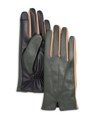 Colorblock Leather Gloves