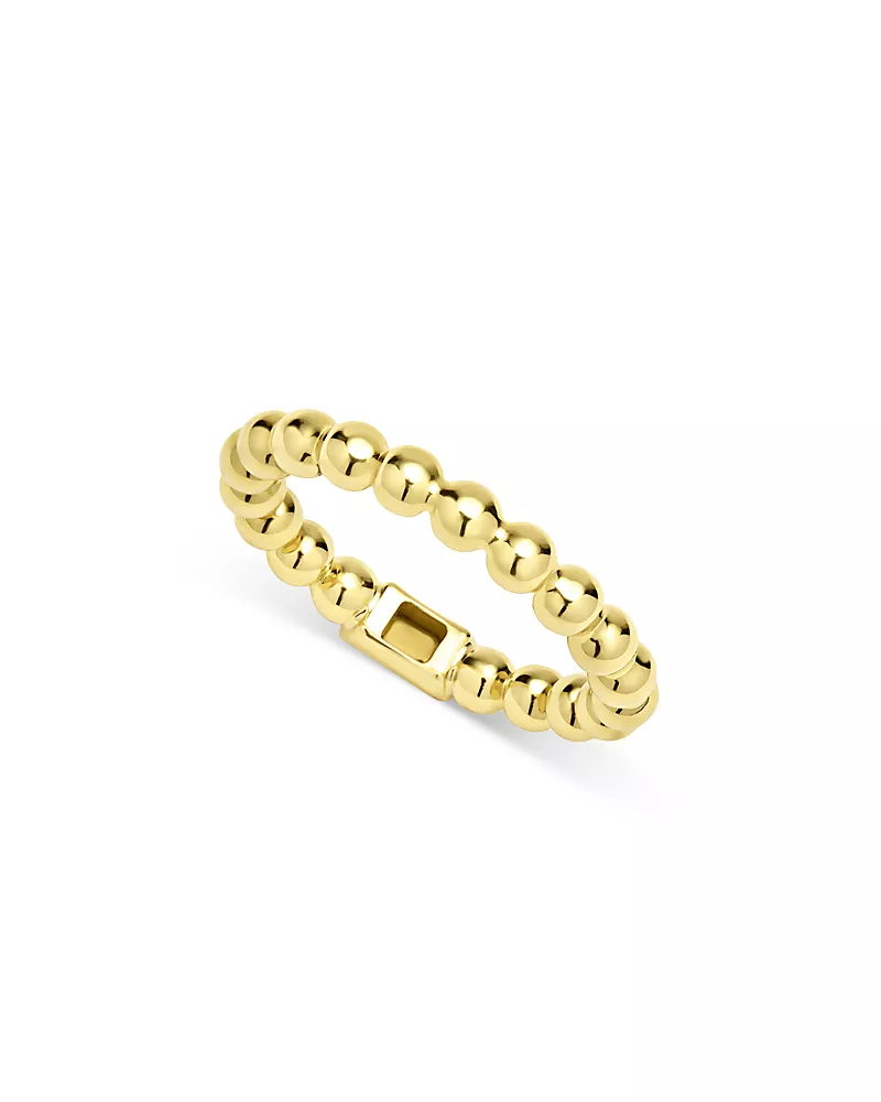 Lagos 18K Yellow Gold Caviar Gold Bead Logo Stacking Ring