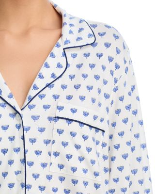 Gisele Printed Long Pajama Set in Hannukah Glow