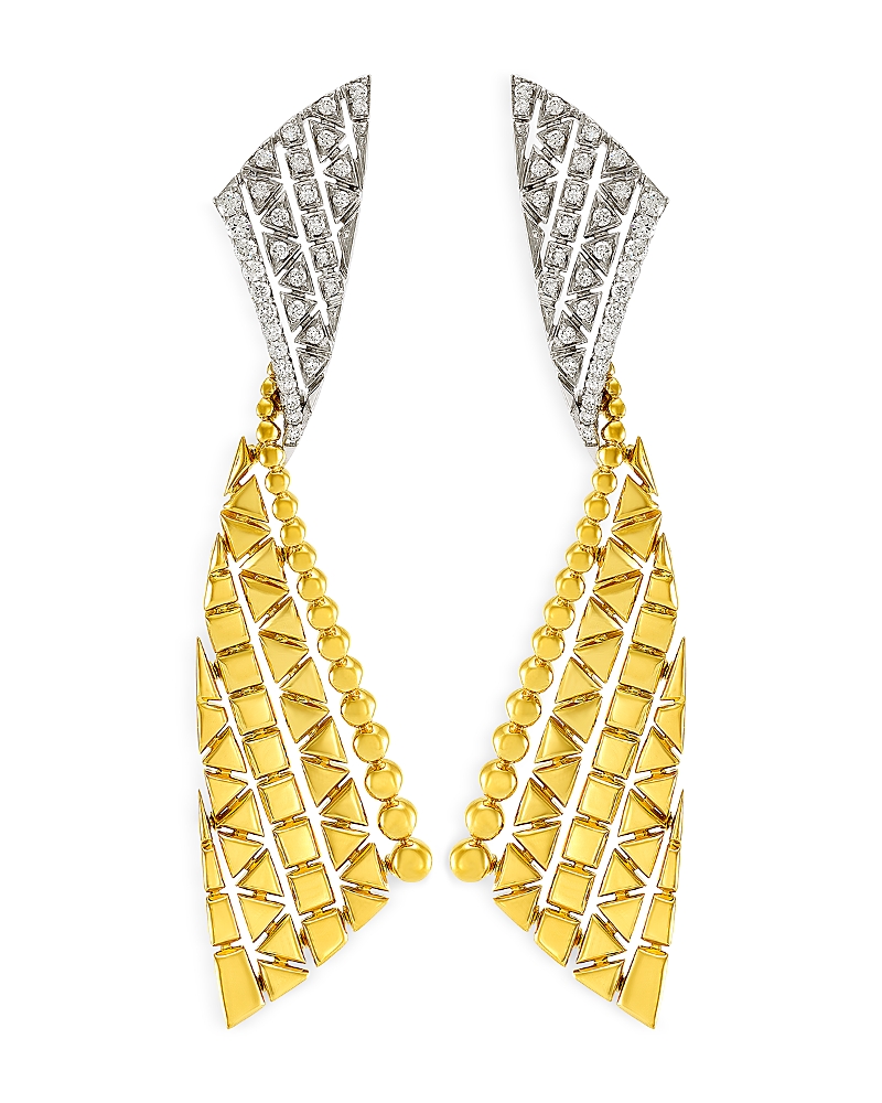 Etho Maria 18K White & Yellow Gold Reflexion Diamond Multirow Statement Earrings