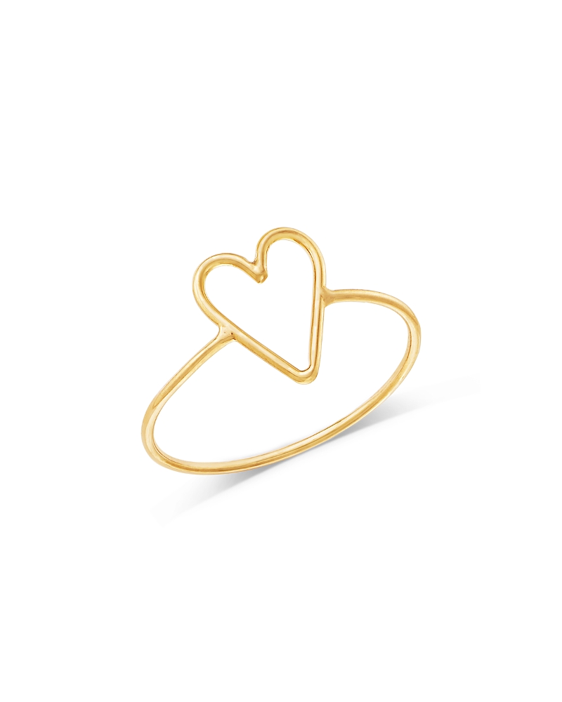 Zoë Chicco 14k Yellow Gold Classic Open Heart Wire Ring In Gold