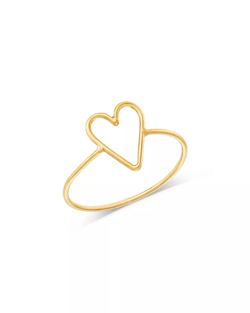 Zoe Chicco 14K Yellow Gold Classic Open Heart Wire Ring