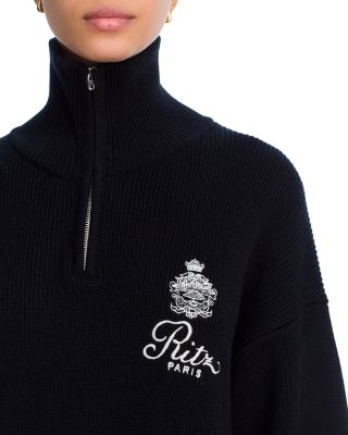 Ritz Cashmere Half Zip Mock Neck Sweater