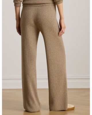 Rib Knit Cashmere Wide Leg Pant