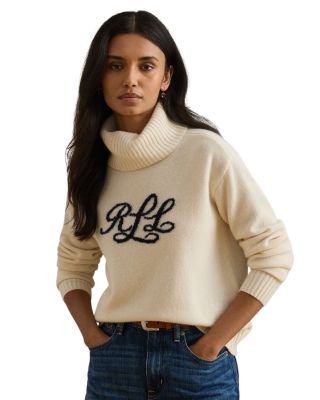 Logo Cashmere Turtleneck Sweater