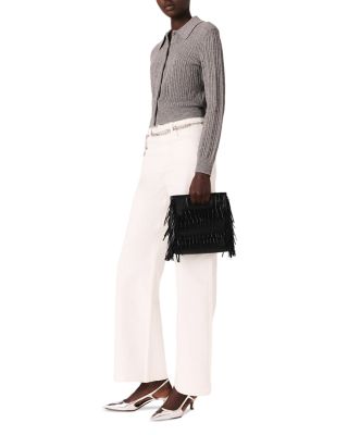 Embellished Wool Cardigan Sweater