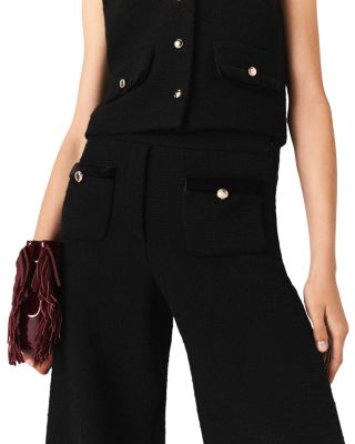 Velvet Stripe Wide Leg Pants