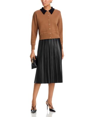 Contrast Collar Cardigan Sweater