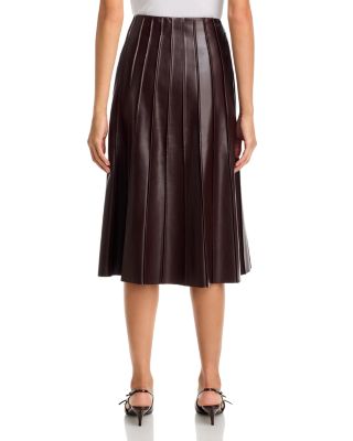 Faux Leather Piped Skirt