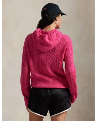 Unisex Pink Pony Cable Knit Hoodie