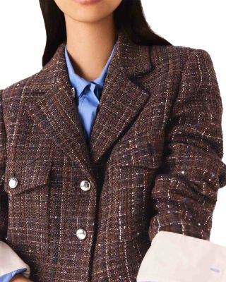 Sequin Tweed Crop Jacket