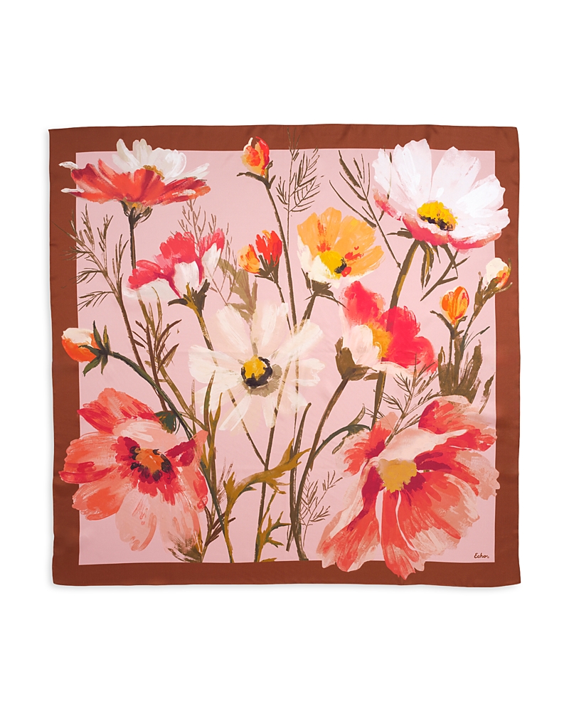 Echo Cosmos Silk Square Scarf In Pink