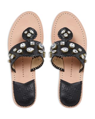 Women's Jacks Embellished Leather Flat Sandals