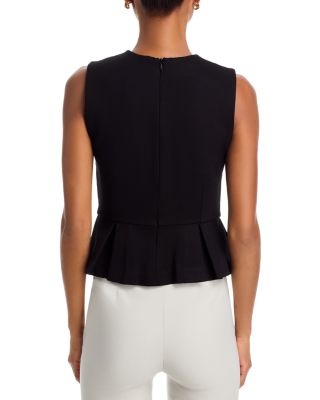 Cleo Pont&eacute; Sleeveless Peplum Top