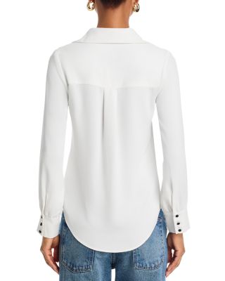 Quinn Crepe Satin Bow Shirt