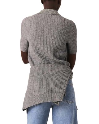 Mitorsa Cable Knit Polo Wool Shirt