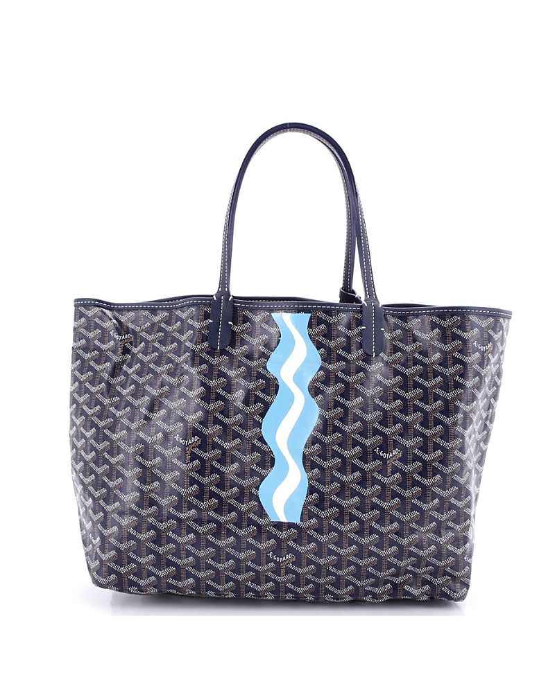 Pre-owned Pre-owned Goyard  Goyard Gm Saint Louis Tote Printed Coated Canvas In Blue
