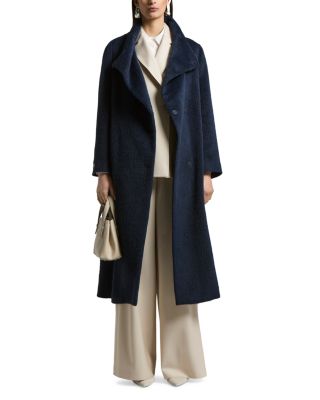 Long Stand Collar Belted Coat