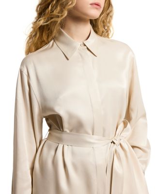 Belted Long Sleeve Blouse