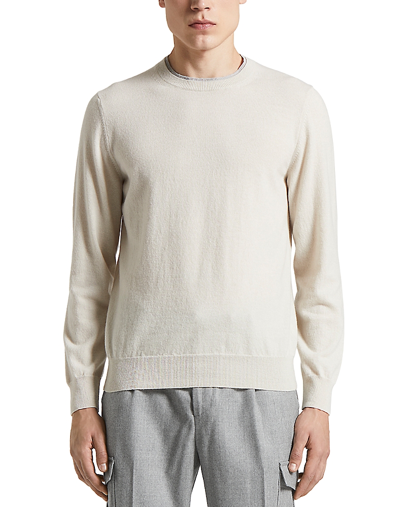 Peserico Wool And Cashmere Crewneck Sweater In White
