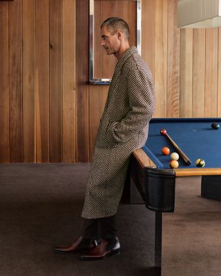 Oversized Tweed Chevron Coat