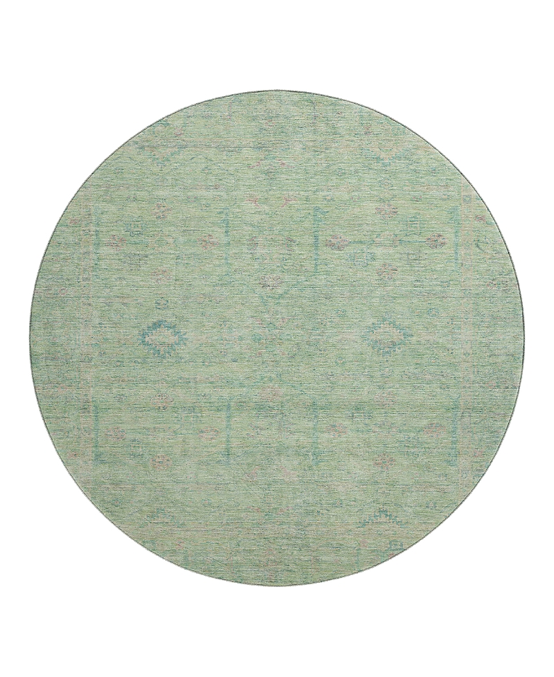 Dalyn Rug Company Dalyn Ravenna Washable Rn5 Round Area Rug, 8' X 8' In Green