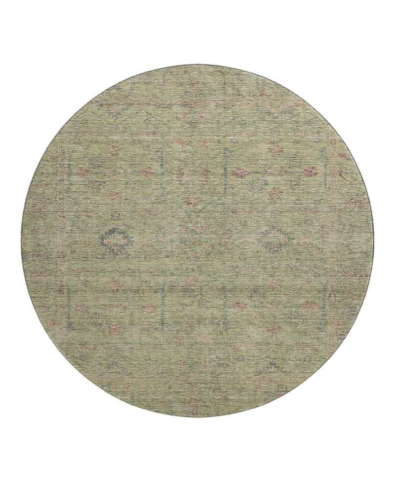 Dalyn Rug Company Dalyn Ravenna Washable Rn5 Round Area Rug, 8' X 8' In Green