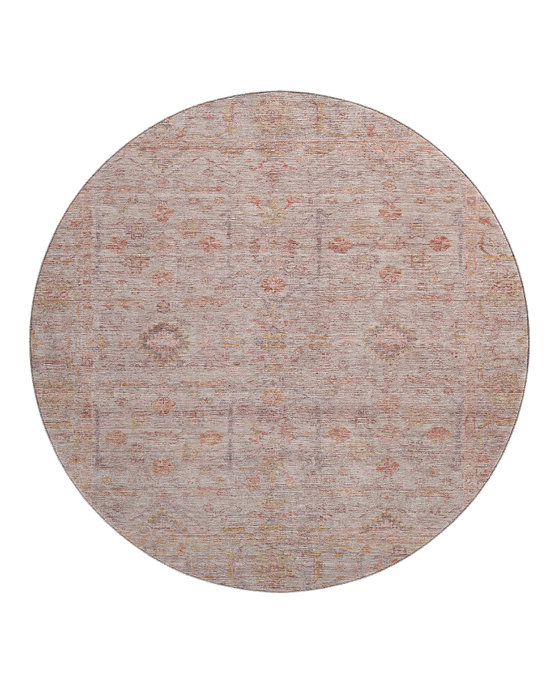 Dalyn Rug Company Dalyn Ravenna Washable Rn5 Round Area Rug, 8' X 8' In Pink