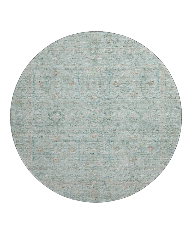Dalyn Rug Company Dalyn Ravenna Washable Rn5 Round Area Rug, 8' X 8' In Blue