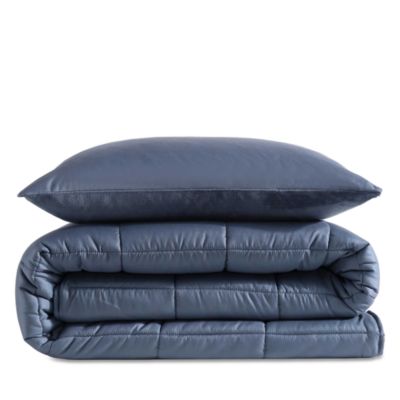 Solid Washed Reversible Plush 5 Piece Comforter Set, Twin/ Twin XL